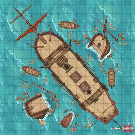 CrossheadStudios Naval Battlemap Ships, Boats Sea, Ocean, Galleon ...