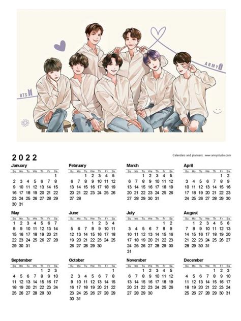 Bts Calendar 2023 Printable - Printable Word Searches