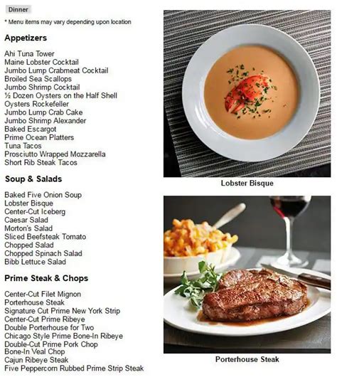 Morton's The Steakhouse Menu - Urbanspoon/Zomato