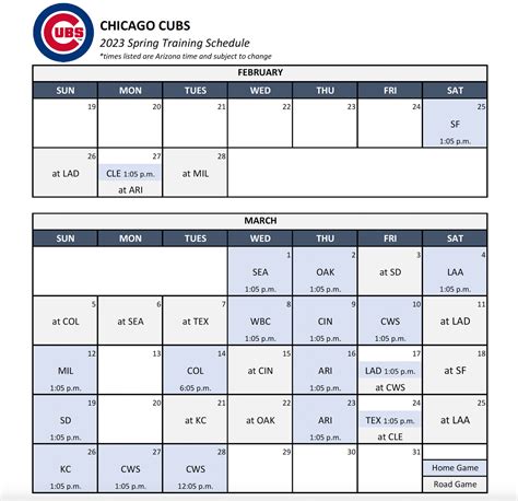 Cubs announce 2023 spring training schedule - Bleed Cubbie Blue