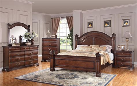 Bernards Isabella Queen Panel Bed in Warm Cognac Brown with 3 Drawer ...