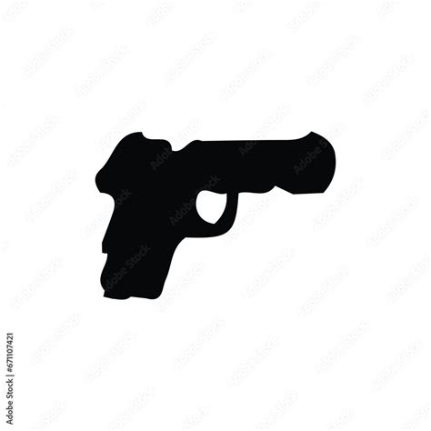 Pistol icon. Simple style gun shop poster background symbol. Pistol ...