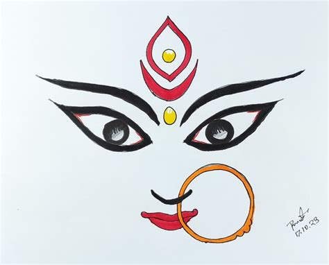 Maa Durga Face Drawing Step by step || Durga Thakur Easy Drawing || Maa ...