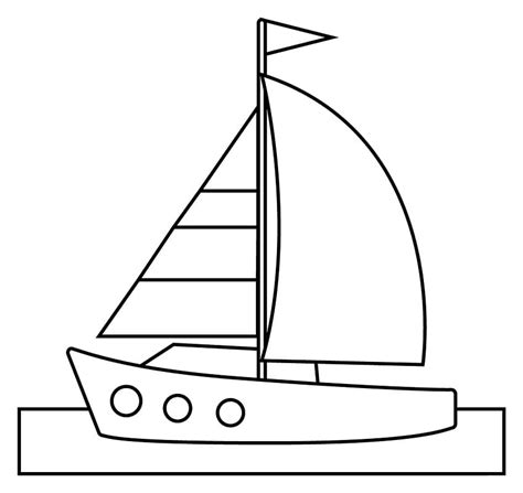 Simple Sailboat Coloring Page - Free Printable Coloring Pages for Kids