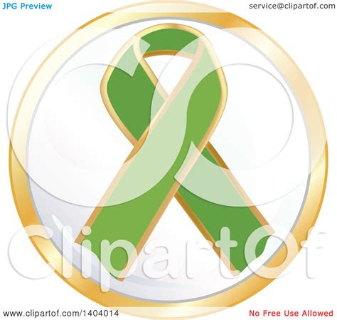 Clipart of a Green Awareness Ribbon Icon - Royalty Free Vector ...