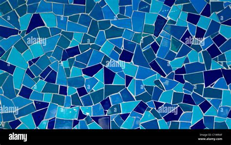 Blue mosaic tiled background Stock Photo - Alamy