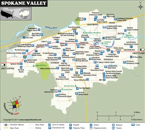 Spokane Valley City Map, Washington | Spokane Valley Map