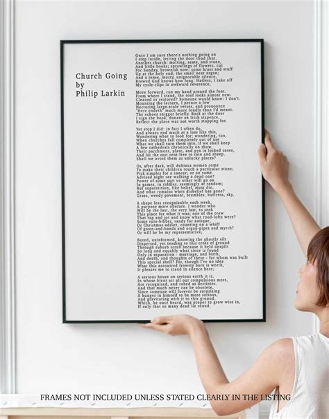 Philip Larkin CHURCH GOING Poem Print, Minimalist Black & White ...