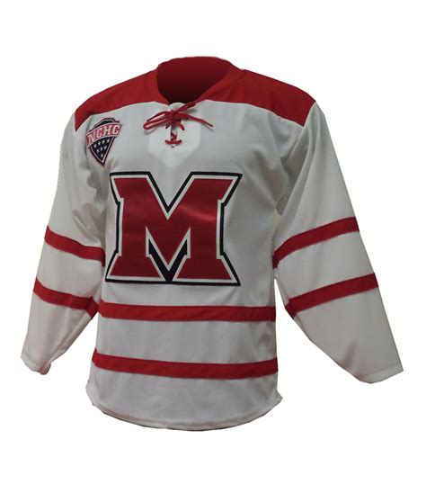 White Miami University Hockey Jersey | DuBois Book Store - Oxford, OH