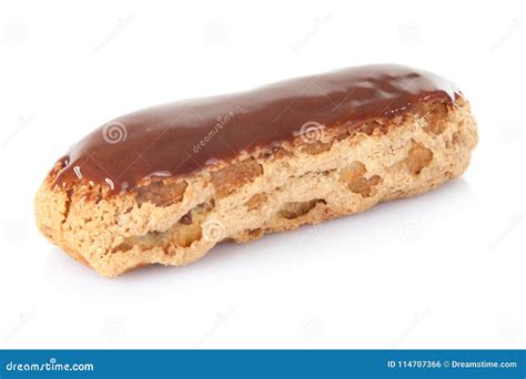 Chocolate Eclair French Pastry Isolated Stock Photo - Image of eyes ...