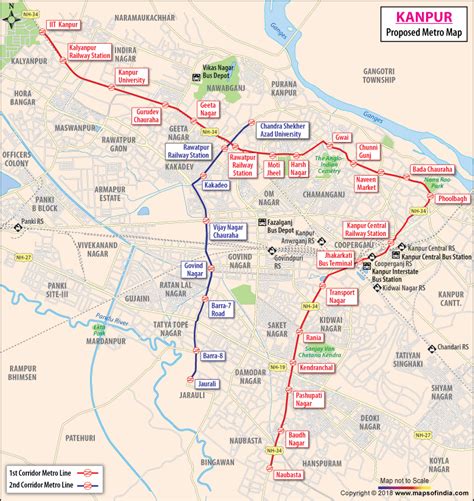 Kanpur Metro Map, Route Map of Proposed Kanpur Map