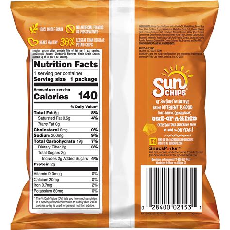 Sun Chips Nutrition Label - Nutrition APPS