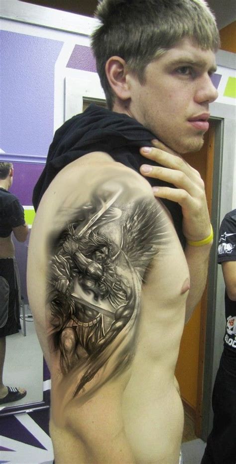 Warrior Angel Tattoo On Shoulder Angel Warrior Tattoo, Angel Tattoo Men ...