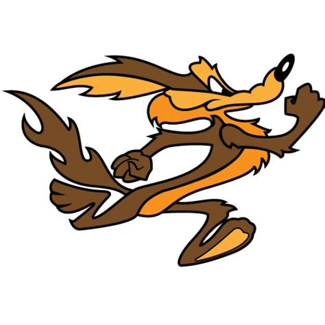 Brown Wile coyote cartoon character vector with White background ...