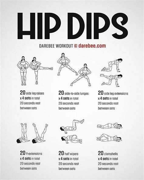 Hip Dips Workout by DAREBEE #darebee #fitness #workout | Dip workout ...