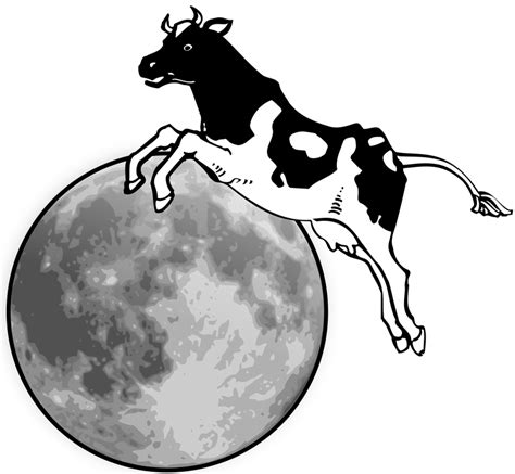 Cow jumping over the moon vector clipart image - Free stock photo ...