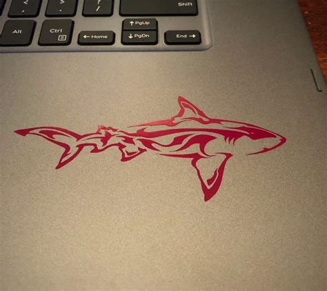 Tribal Shark Vinyl Decal for Laptops Cups Water Bottles - Etsy