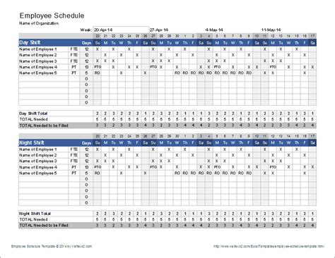 Employee Schedule Templates | 11+ Free Printable Word, Excel & PDF ...