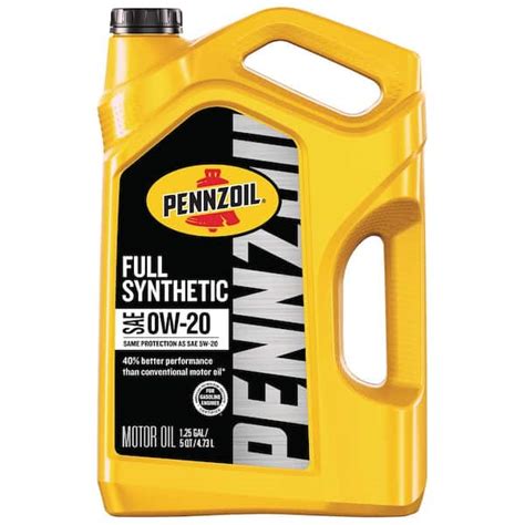 Pennzoil Full Synthetic Motor Oil SAE 0W-20 Motor Oil 5 Qt. 550058596 ...