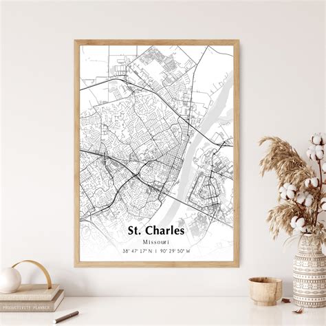 Map of St. Charles Digital File, Modern City Map, St. Charles Printable ...