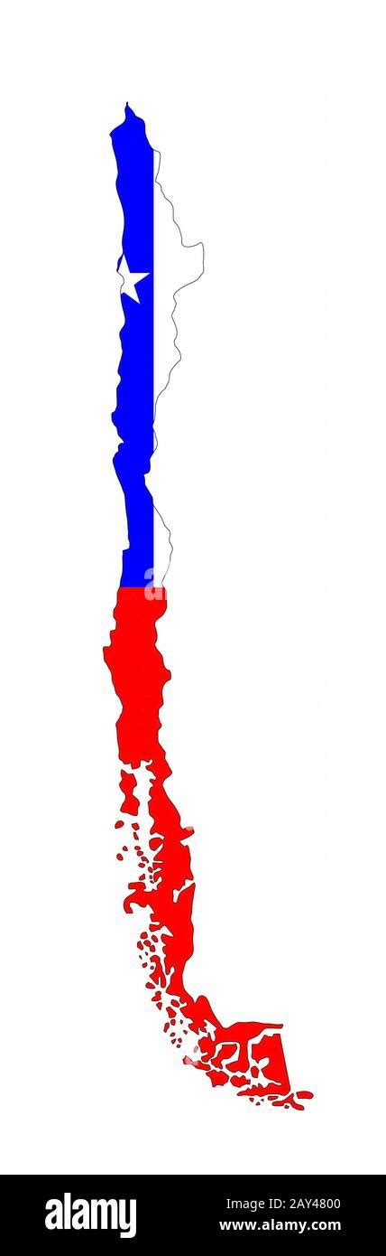 chile flag map Stock Photo - Alamy