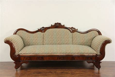 Empire Antique 1840's Mahogany Hand Carved Sofa | Carved sofa, Wooden ...