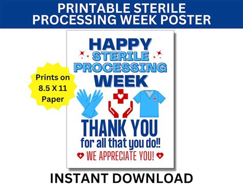 Sterile Processing Week Printable Poster, SPD Week, Central Service ...