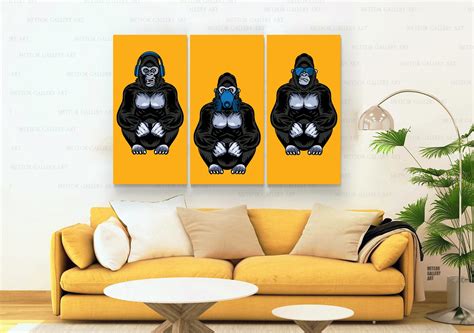 Three Monkeys Canvas Art Wall Art Canvas 3 Wise Monkeys Wall - Etsy