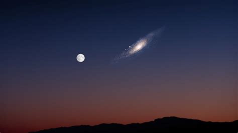 the actual size of the Andromeda galaxy compared to our moon ...