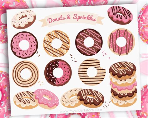 Donut Clipart Donut Svg Doughnut Clipart Baking Clip Art - Etsy