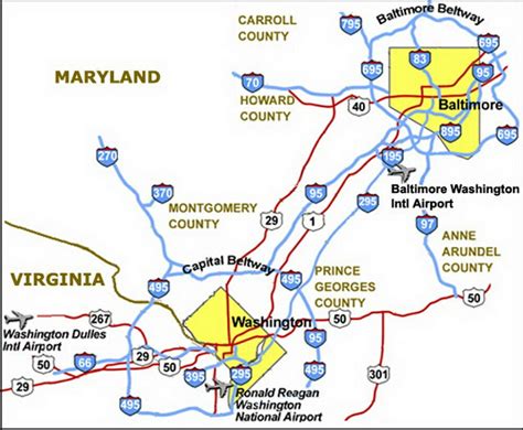 Map Of Washington Dc Airports