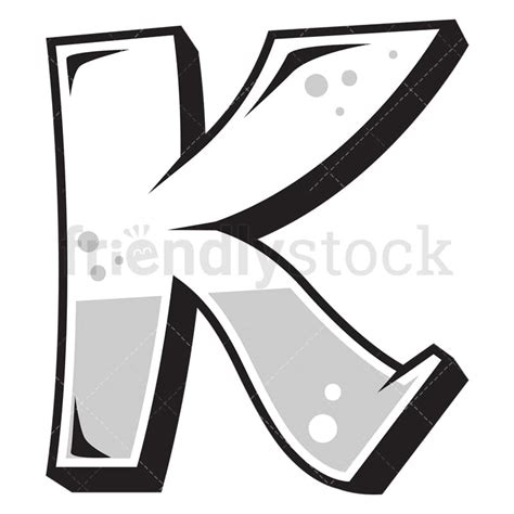 Graffiti Letter K Cartoon Vector Clipart - FriendlyStock