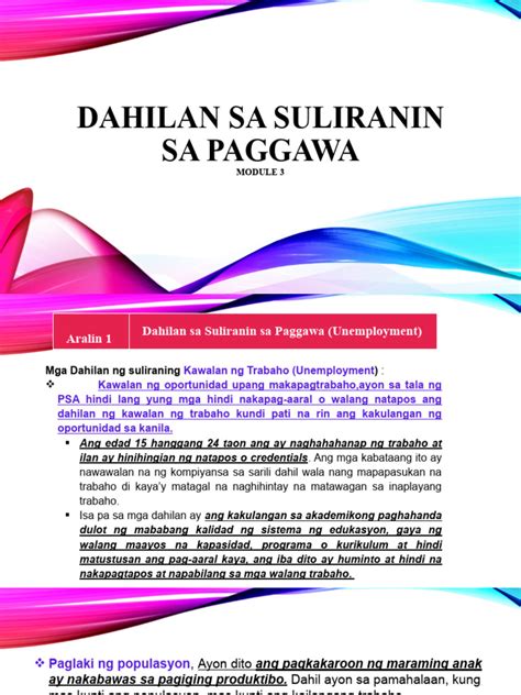 Dahilan Sa Suliranin Sa Paggawa | PDF