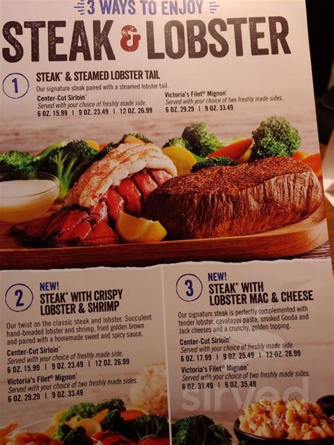 Printable Outback Steakhouse Menu