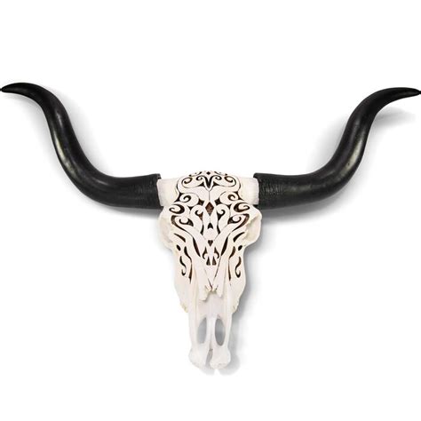 Foundry Select Carved Faux Longhorn Skull Wall Décor | Wayfair