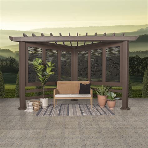 Backyard Discovery Hampton Modern Metal Steel Pergola with Canopy ...