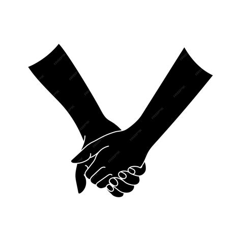 Premium Vector | Couple holding hands silhouette. Vector illustration