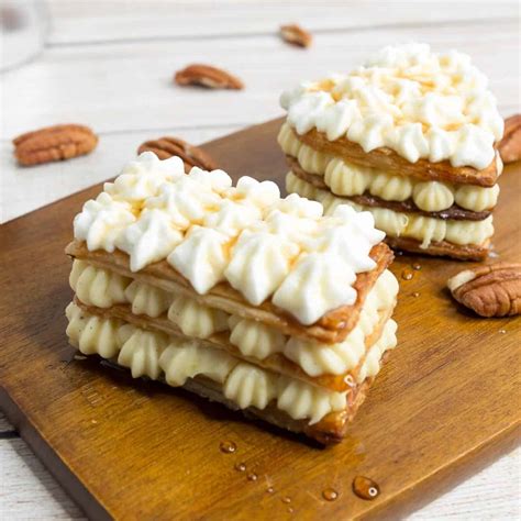 Mille Feuille - Napoleon Dessert - Classic French Pastry- Veena Azmanov