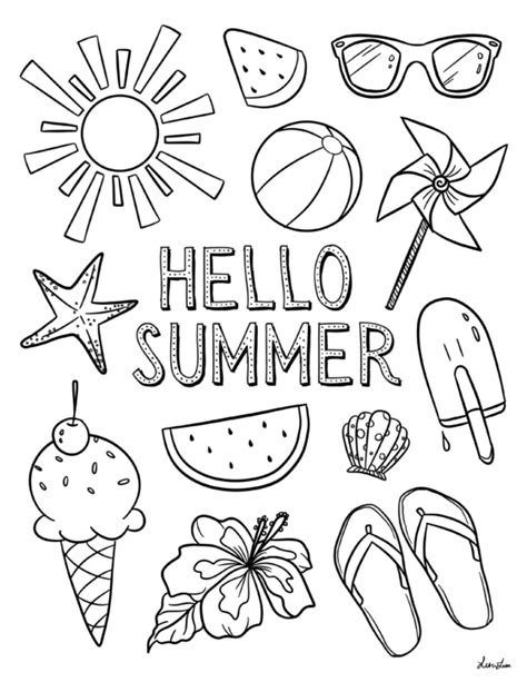 Hello Summer Colouring Sheet | SCYAP | Summer coloring pages, Summer ...