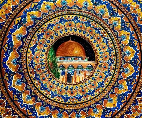 Dome of the Rock Islamic Painting by Sahrish Hassan | Saatchi Art