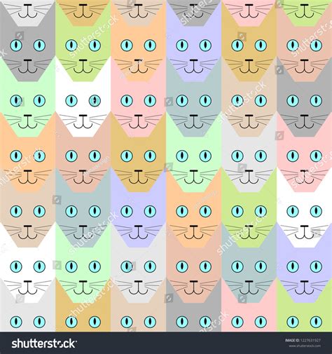 Cat Tessellation Pattern Multiple Colors Stock Vector (Royalty Free ...