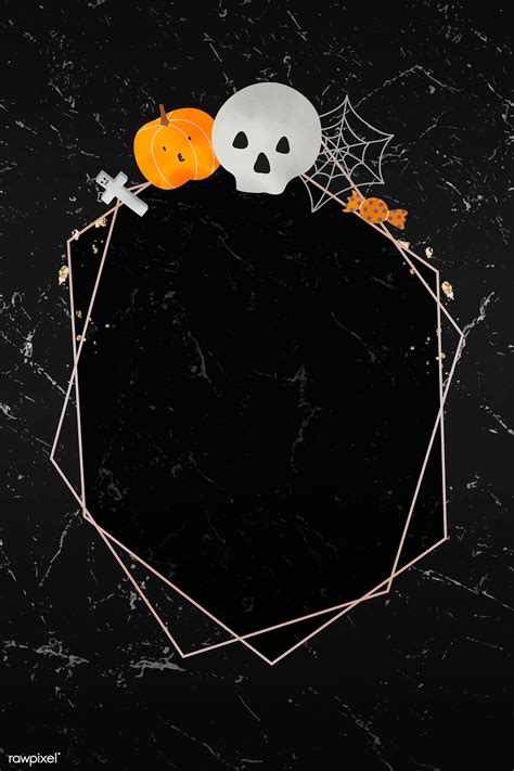 Download premium vector of Halloween gold frame on black background ...