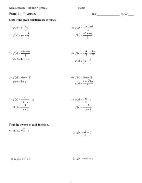 Function Notation Worksheet Kuta Algebra 1