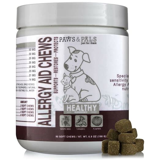 Pet Dog Allergy Aid Chews for Allergies Relief Supplement with Omega 3 ...