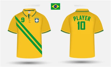 Premium Vector | Brazil football team jersey design along with the ...