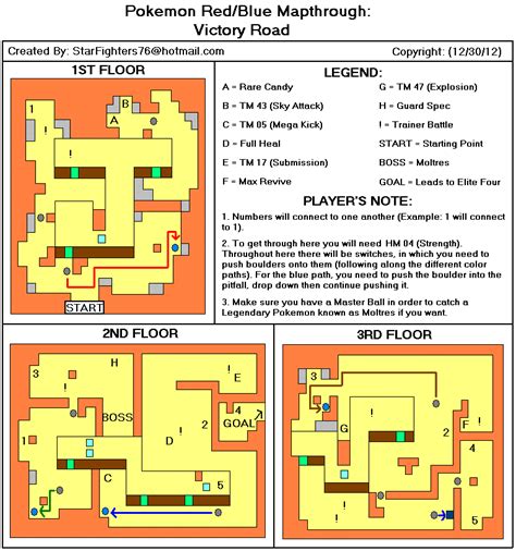 Pokémon Red / Blue Victory Road Map (GIF) - StarFighters76 - Neoseeker ...