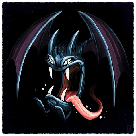 Safebooru - creepy golbat highres long tongue m. s. corley no humans ...