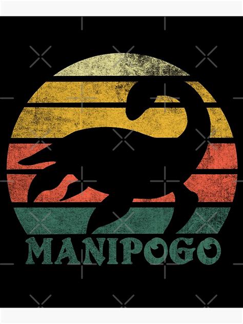 "Vintage Retro Manipogo Lake Manitoba Monster Graphic" Poster by ...