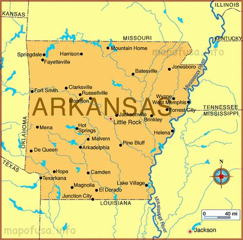 Printable Arkansas State Map | Printable Map of The United States