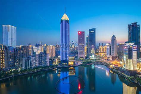 Wuhan city skyline night scenery photo image_picture free download ...